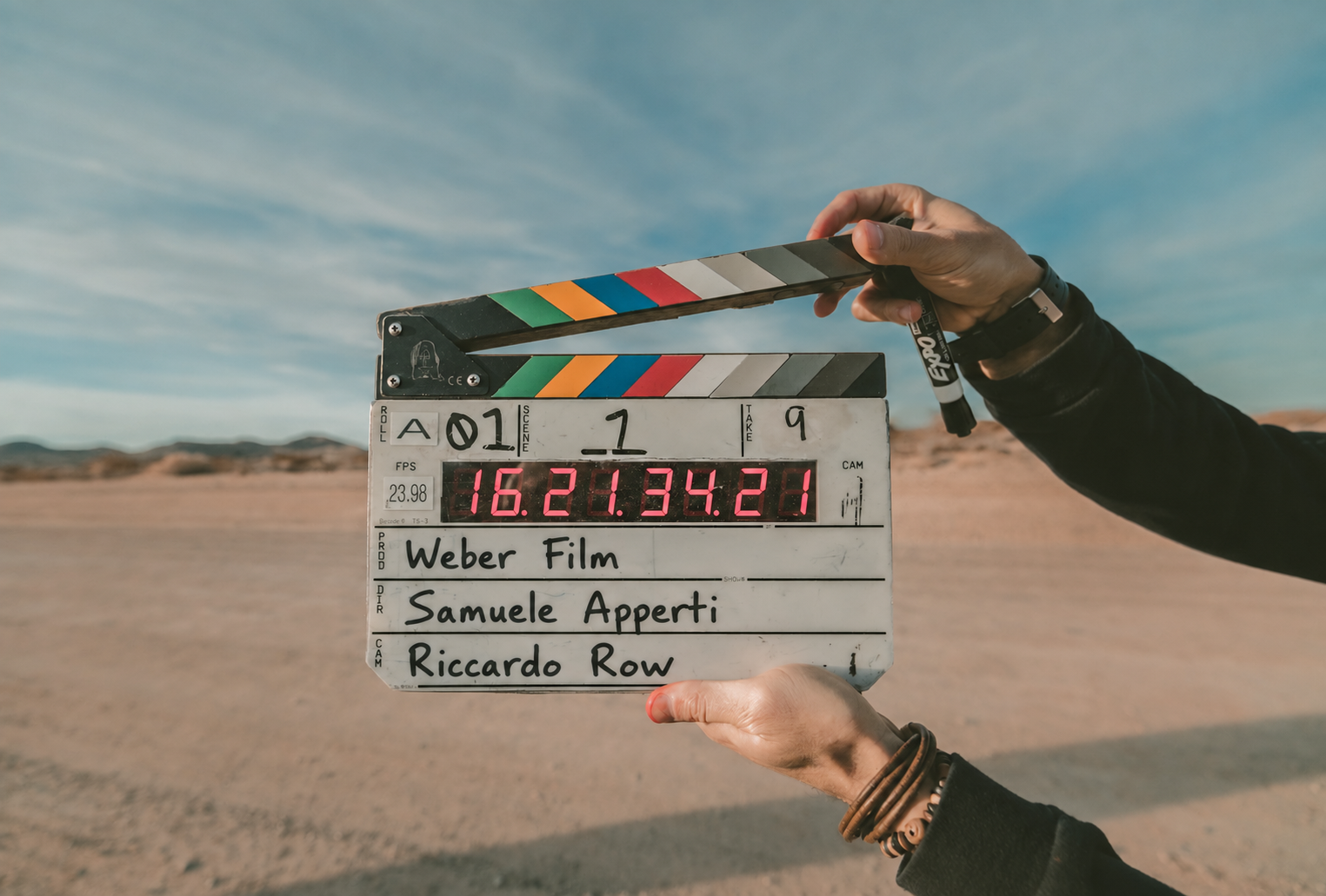 Ciak di scena durante una lavorazione Weber Film